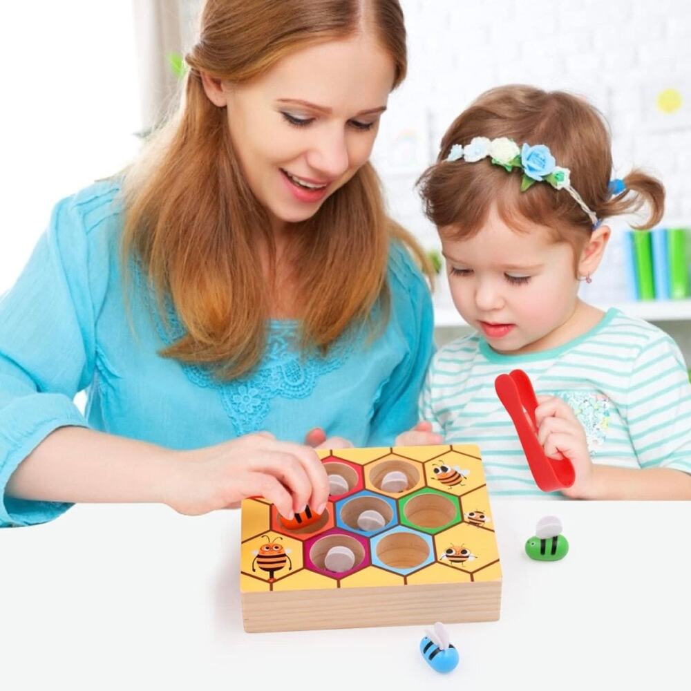 Montessori Wooden Motor Skills Toys Lot of 3 Toddler Sensory Activity Learning